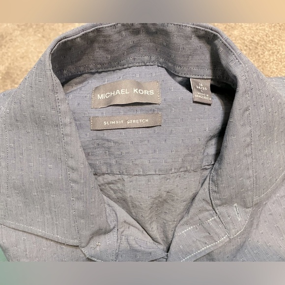 Michael Kors Slim Fit Stretch Button Down Long-Sleeved Shirt Size Large - Picture 3 of 4